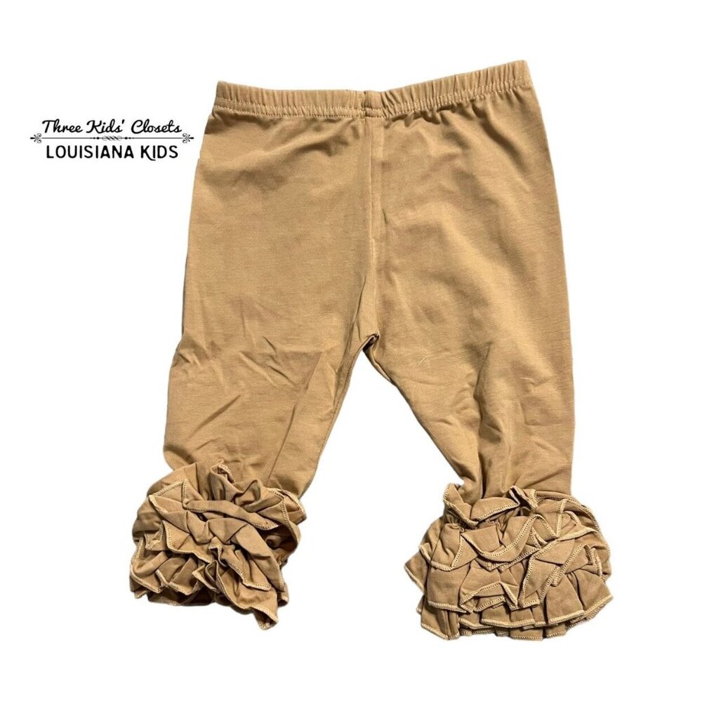 Royal Roe 4T Tan Cropped Ruffle Pants